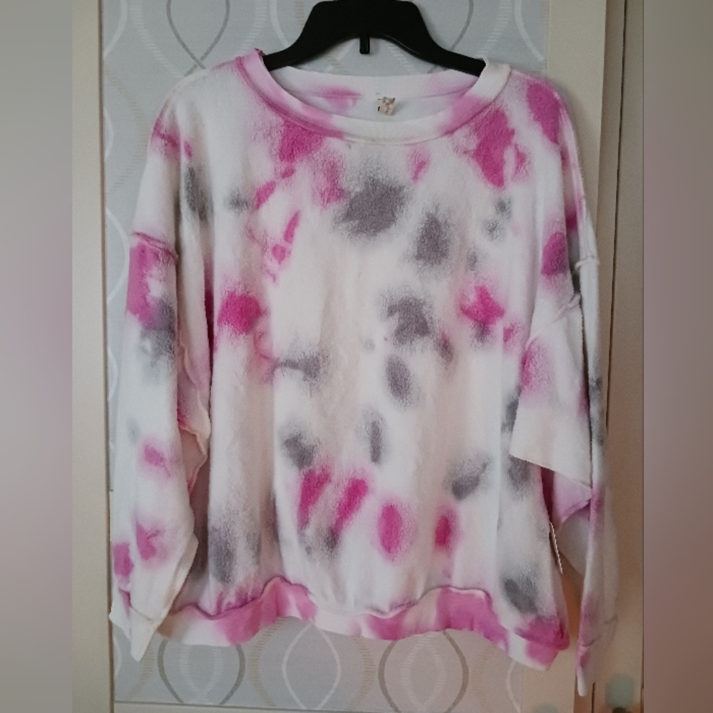 Free People Kelly Tie Dye Sweatshirt Supersoft Soft Fleece